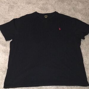 Black Polo by Ralph Lauren Big Man v neck with Red Pony mens cotton t shirt 3XB